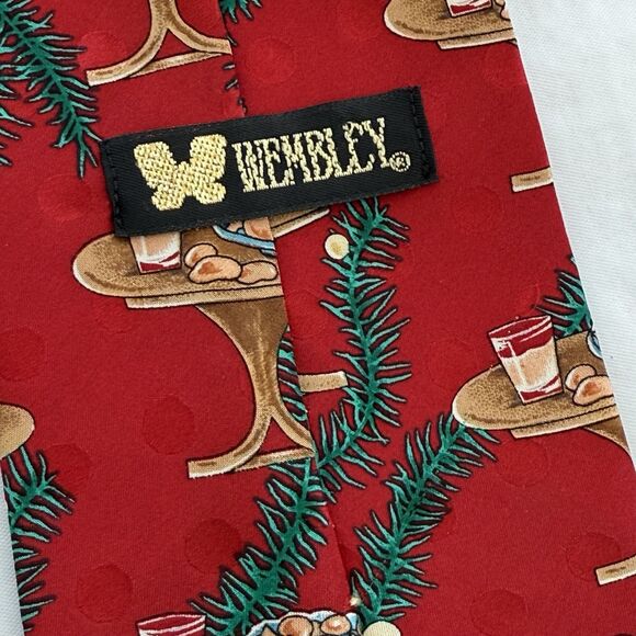 RARE Wembley Silk Tie Santa's Cookies Christmas Necktie - Picture 5 of 5